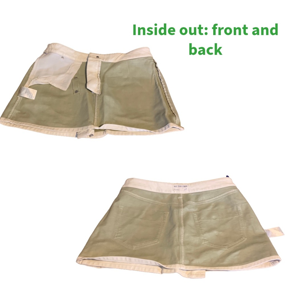 WE THE FREE "WYNNE" FREE PEOPLE FAUX LEATHER BONE CREAM MINI SKIRT (29/M) - Picture 10 of 12